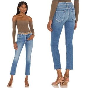 Mother Jeans The Mid Rise Dazzler Ankle Fray in Riding The Cliffside